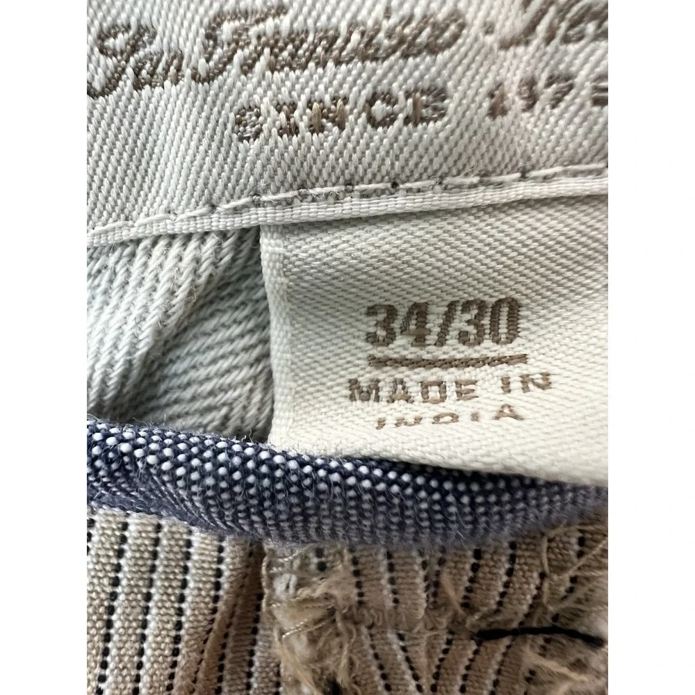 Banana Republic 100% Cotton Beige Pinstriped 100% Cotton Pants Size 34/30